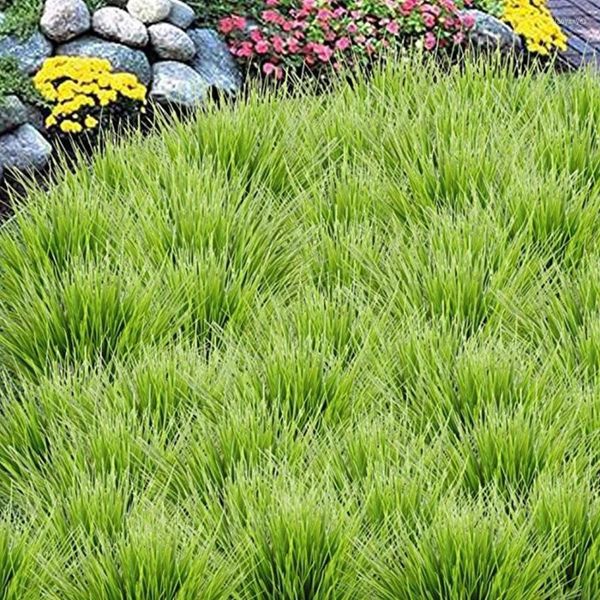 Flores decorativas Plantas artificiales al aire libre Arbustos de plástico falsos Rellenos de paja de trigo Espacios verdes simulados Jardines para el hogar Decoración de la oficina