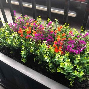Fleurs décoratives artificielles (paquet de 6) tiges fausses plantes et ressorts pour la maison jardin bureau Patio mariage à la mode Simple