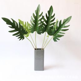 Fleurs décoratives Palme artificiel Monstera Leaf Greenery Plantes Flores Home Wedding Decoration Fake Arrangement Plant Feuilles tropicales