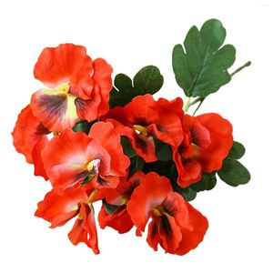 Fleurs décoratives Artificiel Pansy Plastic Fake Plants Mariage Decor Decor Home Party Bureau Room Table Table Décoration