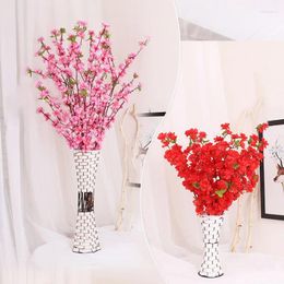 Fleurs décoratives pêche artificielle fleur branche de la soie prune bouquet cerise fausse fleurie maison salle à manger décorations de mariage diy