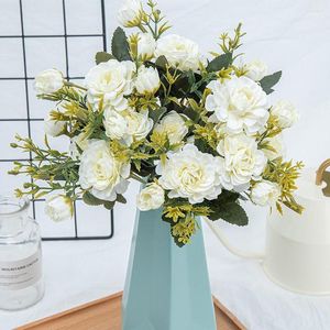 Decoratieve bloemen Kunstpioenen zijde voor huisdecoratie Hoge kwaliteit kunststof nep boeket bruiloft tafel middelpunt decor