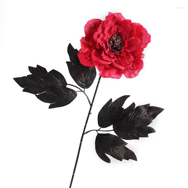 Flores decorativas peonía Artificial flor primavera árbol de seda brote para decoración para fiesta de boda Kit Deco Voiture Mariage decoración del hogar