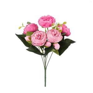 Fleurs décoratives pivoine artificielle Rose maison fête lavande plante en Pot Arrangements floraux pièce maîtresse avec Vase
