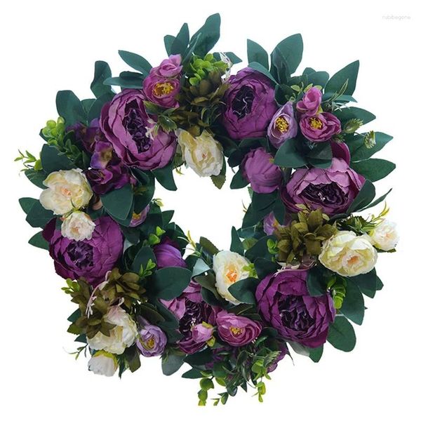 Fleurs décoratives couronne de pivoine artificielle printemps été pour porte d'entrée toile de fond de mariage arc mur fenêtre fête ferme décor à la maison