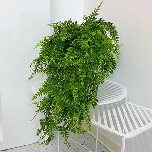 Decoratieve bloemen Kunstmatige Perzische varenbladeren Vine Home Room Decor Hanging gesimuleerd Plant Plastic blad gras Wedding Party Wall Balkon