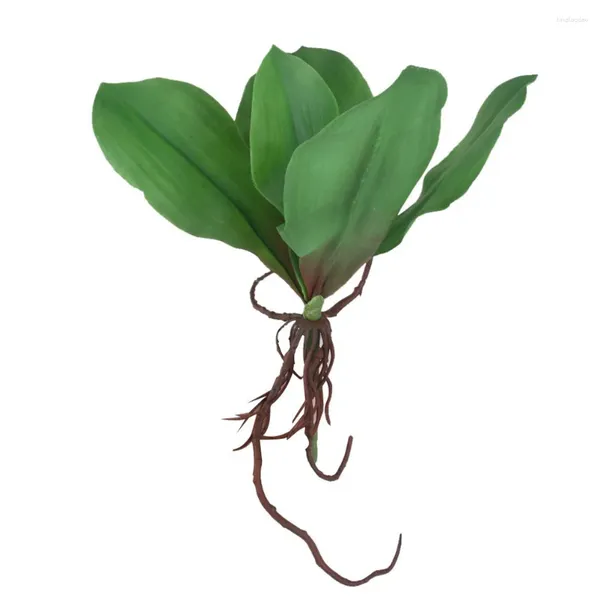 Fleurs décoratives artificielles orchidée Phalaenopsis feuilles vertes pour la décoration de mariage