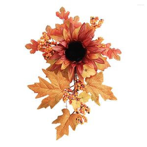 Decoratieve bloemen kunstmatige dennenbuislandsling simulatie planten ornament cadeau indoor outdoor gebruik herfst decoratie krans