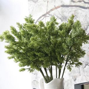 Fleurs décoratives Pine artificielle Cypress DIY Couronne de rotin de bureau Home Office Table Decoraton Plantes