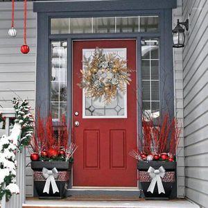Decoratieve bloemen kunstmatige pinecone kransen kerstdeur krans krans boomhangende ornament decoratie voor thuis