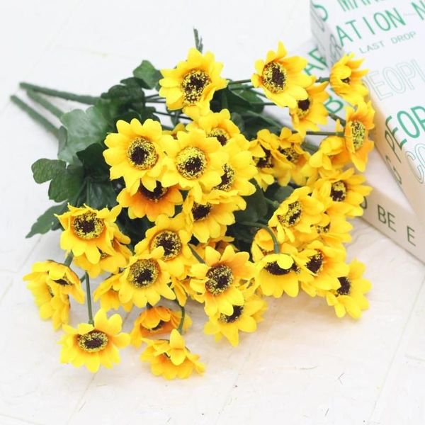 Fleurs décoratives plante artificielle 6 pièces fantastique faux tournesols plastique résistant au soleil éternel décor à la maison