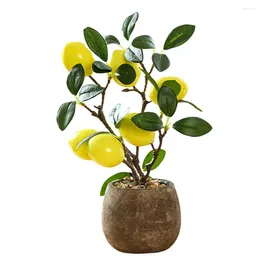 Fleurs décoratives plante artificielle bonsaï petit en plastique en pot en plastique en plastique en plastique orange arbre fruitier pour table maître de table de table maître