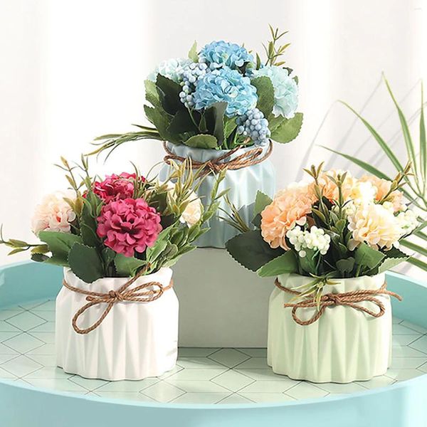 Fleurs décoratives plante artificielle bonsaï décor fleur en céramique en Pot fête des mères cadeau Simulation succulentes Pot
