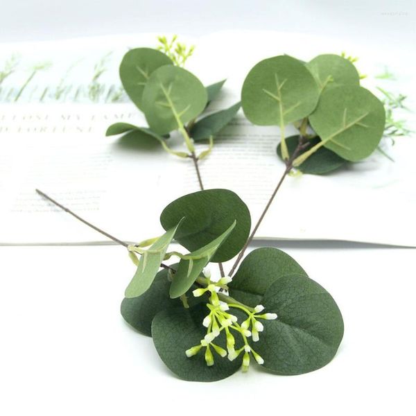 Fleurs décoratives plante artificielle Eucalyptus soie vert pomme feuilles décoration de la maison noël en plein air fête de mariage faux Arrangement
