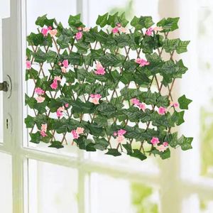 Fleurs décoratives clôture de plante artificielle fausse fleur de soie fleur rétractable fine texture fausse feuilles pour le mariage