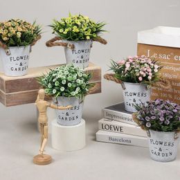 Fleurs décoratives plante artificielle fleur Simulation gypsophile Pot décoration de la maison faux ornements de Table Mariage fête salle décor