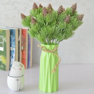 Decoratieve bloemen kunstmatige plant groen dennenbal water gras bundel nepfamilie trouwkantoor accessoires diy faux bloem arrangement