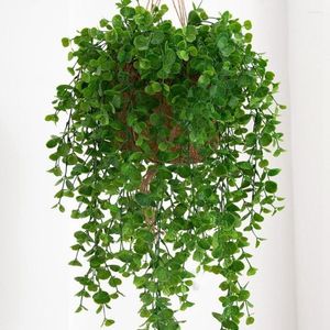 Fleurs décoratives plante artificielle feuilles vertes lierre eucalyptus vigne pour la maison fête de mariage décoration d'arche extérieure fournitures de noël mur
