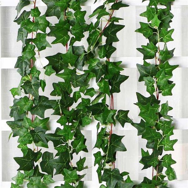 Fleurs décoratives plante artificielle feuille verte lierre décoration murale chambre décoration fausses plantes mariage plastique vigne intérieur