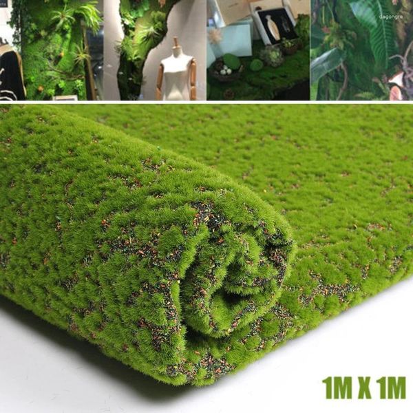 Fleurs décoratives plante artificielle tapis de pelouse décoration de paysage naturel Simulation de jardin fausse mousse gazon vert décors d'herbe