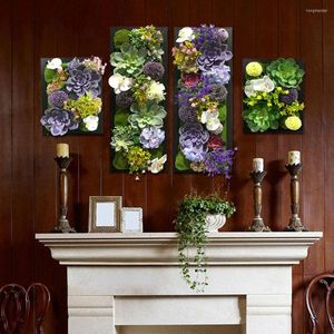 Decoratieve bloemen kunstmatige plantenpaneel sappige gazon kunst creatieve muur