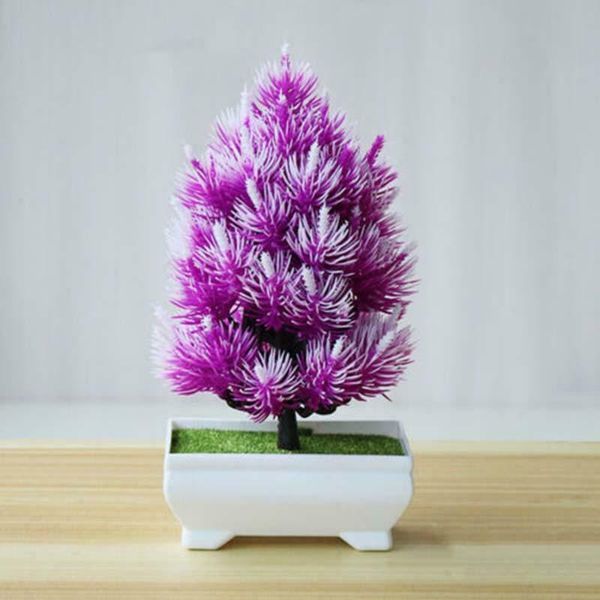 Fleurs décoratives plante artificielle en plastique pin bonsaï arbre Pot maison chambre décoration longue durée
