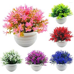 Fleurs décoratives Pot de plante artificielle coloré herbe multicolore facile à entretenir fausses plantes artistiques pour ferme
