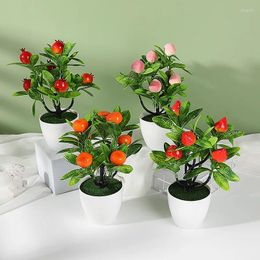 Fleurs décoratives plante artificielle empotage Orange grenade arbre fruitier bonsaï rebord de fenêtre décoration plastique jardin faux en pot maison