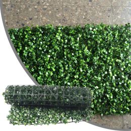Flores decorativas Planta artificial Césped simulado Follaje Seto Estera de hierba Paneles verdes Valla para la pared del hogar Decoración del jardín Sin decoloración