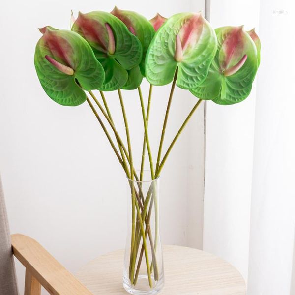 Fleurs décoratives plante artificielle unique 3D succulente feuille de Lotus jardin vert fausse décoration étang maison salon fournitures d'affichage de fête