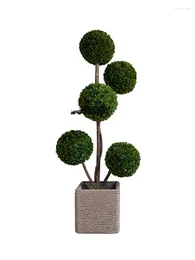 Fleurs décoratives plante artificielle sphérique pot intérieur salon plancher grand bonsaï décoration arbre nordique