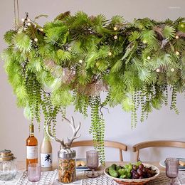Fleurs décoratives plante artificielle murs suspendus vignes tortue feuilles de dos et eucalyptus dypsis lutescens de mariage décoration de maison de mariage