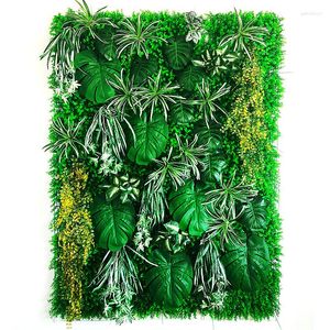 Fleurs décoratives plante artificielle mur pelouse vert panneau mural en plastique décoration de mariage famille El bricolage fond