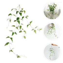 Decorative Flowers Artificial Plant With Iron Wires Fake Clematis Leaf Vine Home Wall Green Decoration Po Props
