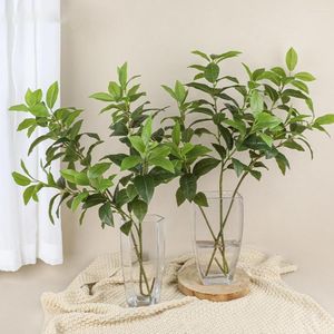 Fleurs décoratives plante artificielle avec longue branche réaliste esthétique faux vert Osmanthus feuilles décor à la maison Simulation de haute qualité