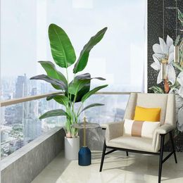Decoratieve bloemen kunstmatige planten 1,2 m hoge simulatie reiziger banaan groen planten nepboom binnen huis vloer gepot