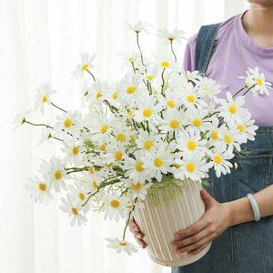 Decoratieve bloemen kunstmatige planten 52 cm zonnebloem kleurrijk klein daisy huizen tuin decor chrysanthemum bruiloft diy feest zijden