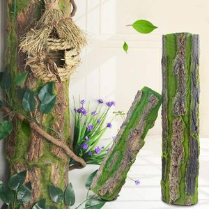 Decoratieve bloemen Kunstmatige planten Bark reptielen achtergrondmuur die mos en natuurlijke plant groen huisfeestdecoratie combineert