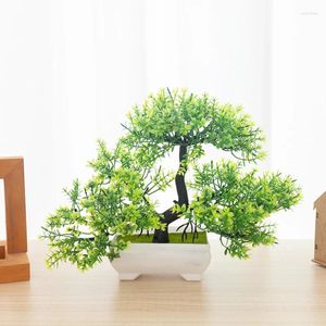 Fleurs décoratives plantes artificielles bononsaï petit arbre pot de faux ornements en pot pour table de chambre à domicile décoration de mariage el jardin décor