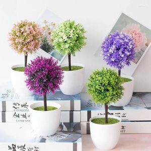 Fleurs décoratives plantes artificielles bononsaï petit arbre pot de faux ornements en pot pour décoration maison à la maison el jardin 1pc