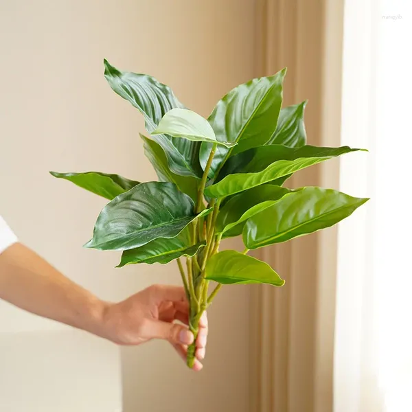 Fleurs décoratives plantes artificielles bonsaï 10 têtes feuille verte plante en pot fausses décorations maison balcon jardin fournitures de fête