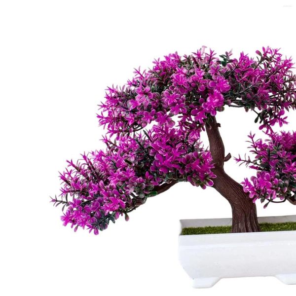 Fleurs décoratives Plantes artificielles arbre bonsaï pour la maison Bureau du jardin Mur Book Decor Pink