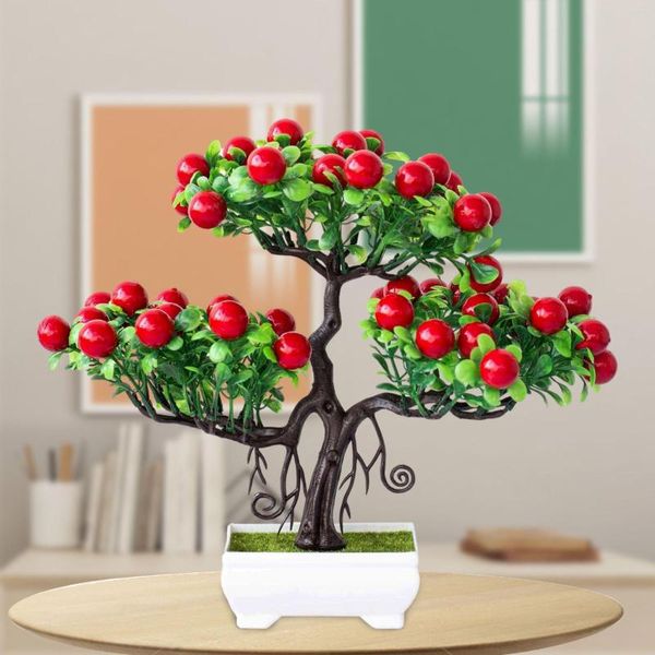 Fleurs décoratives plantes artificielles bonsaï petit arbre fruitier en pot Simulation décor ornements verdure décorations pour la maison pâques