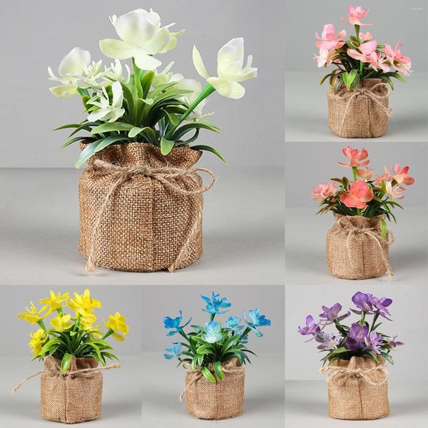 Fleurs décoratives Plantes Artificielles Bonsaï Simulation Pot Faux Ornements En Pot Pour La Maison Chambre Table Décoration El Jardin Décor