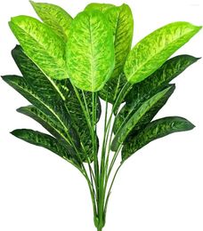 Fleurs décoratives plantes artificielles ficus feuilles d'arbre avec tiges 29 "Faux Bird de paradis imitation de palmier Frond Green Feuille tropicale