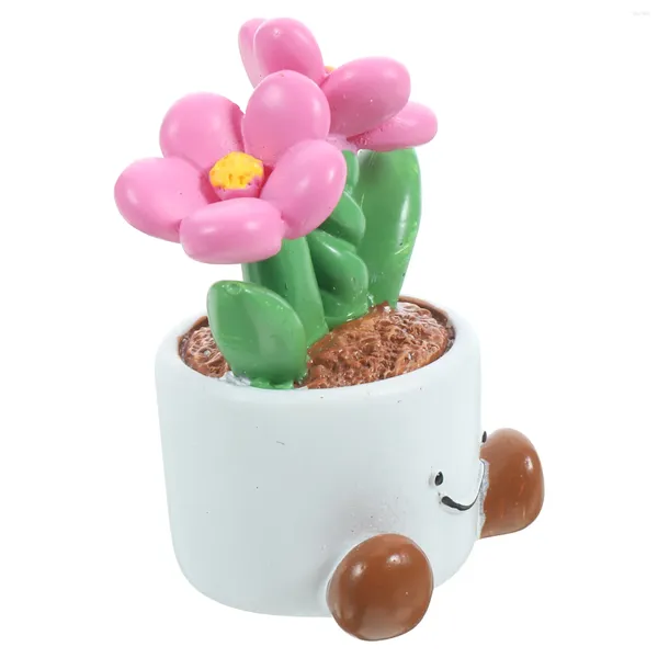 Fleurs décoratives plantes artificielles Pot de fleur elfe gardénia Mini bonsaï accessoire maison en Pot Freesia Miniature blanc