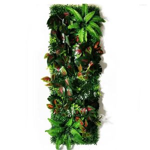 Fleurs décoratives plantes artificielles herbe pelouse panneau mural haie de buis toile de fond de verdure d'eucalyptus adapté au jardin intérieur extérieur 40