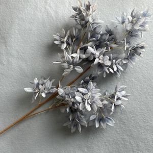Fleurs décoratives plantes artificielles gris orchidée de neige blanche violette