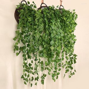 Decoratieve Bloemen Kunstplanten Ivy Muur Opknoping Simulatie Wijnstokken Tuin Bruiloft Boog Decoratie Nep Plant Home Party Decor Rotan