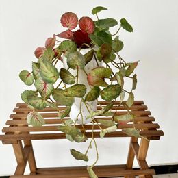 Fleurs décoratives plantes artificielles feuilles de bégonia plastique simulation plante verte plante fausse fleur feuille el room hall décoration